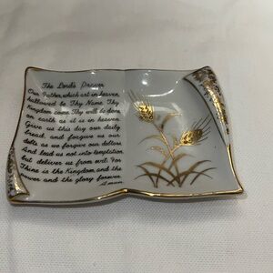 Lefton Pottery The Lords Prayer decorative dish EUC no chips or cracks